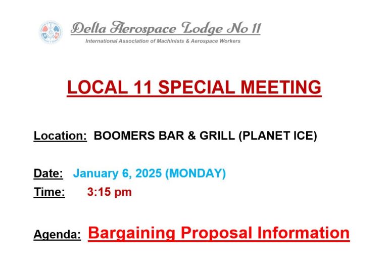 Special Local 11 Meeting Jan.6,2025